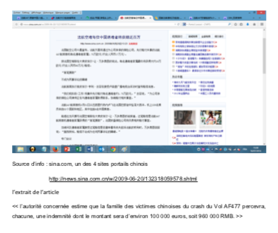 Crash Air France indemnisation chinois (2)